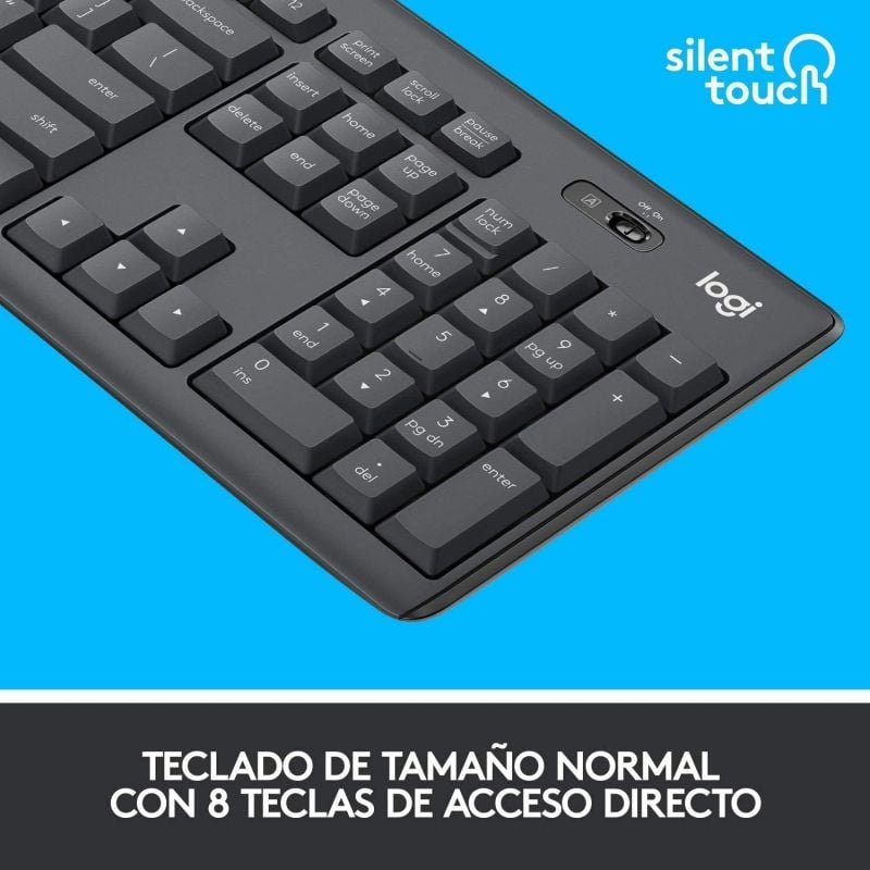 Teclado y Ratón Inalámbricos Logitech Silent Touch MK295/ Grafito - изображение 2