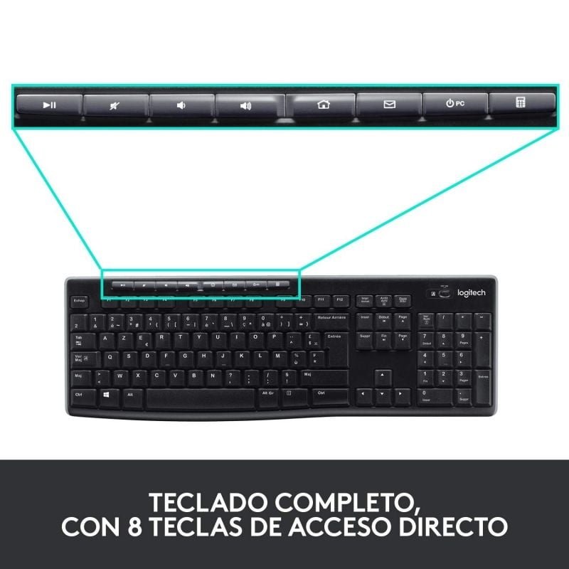 Teclado y Ratón Inalámbricos Logitech Wireless Combo MK270 - изображение 5