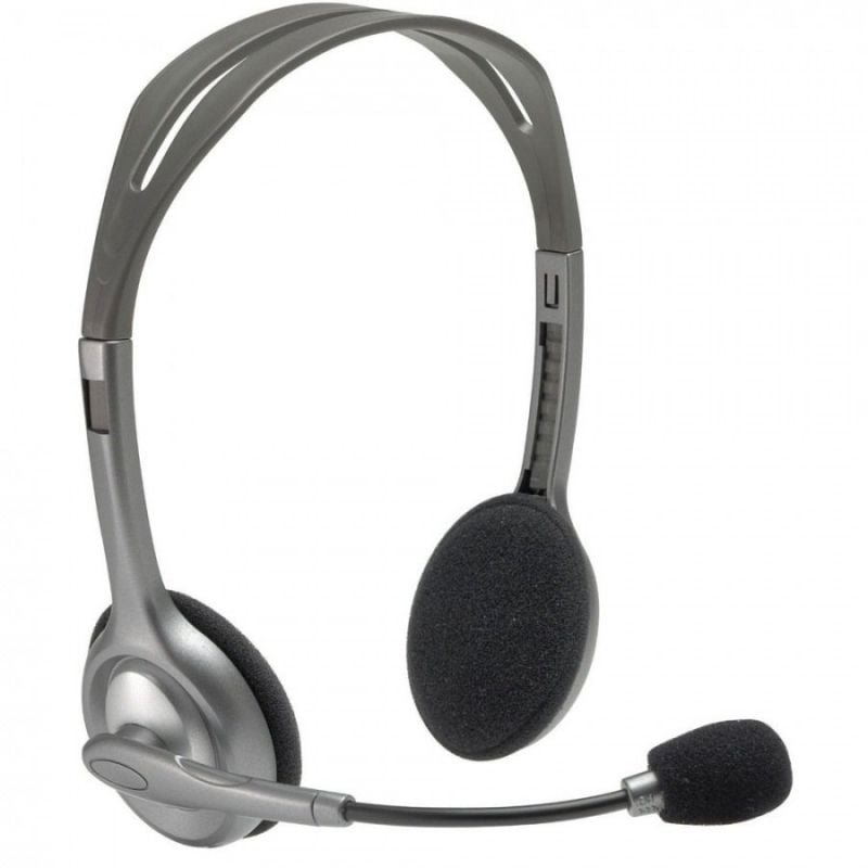 Auriculares Logitech H110/ con Micrófono/ Jack 3.5/ Plateados - изображение 2