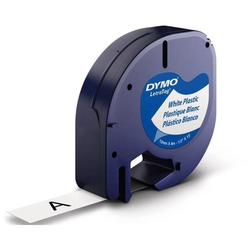 Cinta Rotuladora Adhesiva de Plástico Dymo 91221/ para Letratag/ 12mm x 4m/ Negra-Blanca - изображение 2