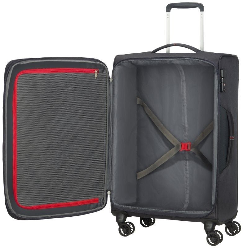 Maleta Mediana American Tourister Crosstrack Spinner Expansible 67cm/ 67.5x42x27.5cm/ 4 Ruedas/ Gris y Rojo - изображение 3