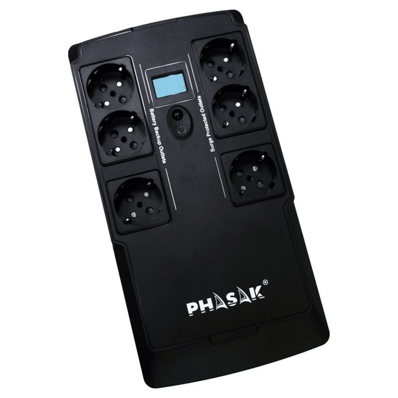 SAI Línea Interactiva Phasak Kryptos 800 VA/ 480W/ 6 Salidas/ Formato Bloque - изображение 4