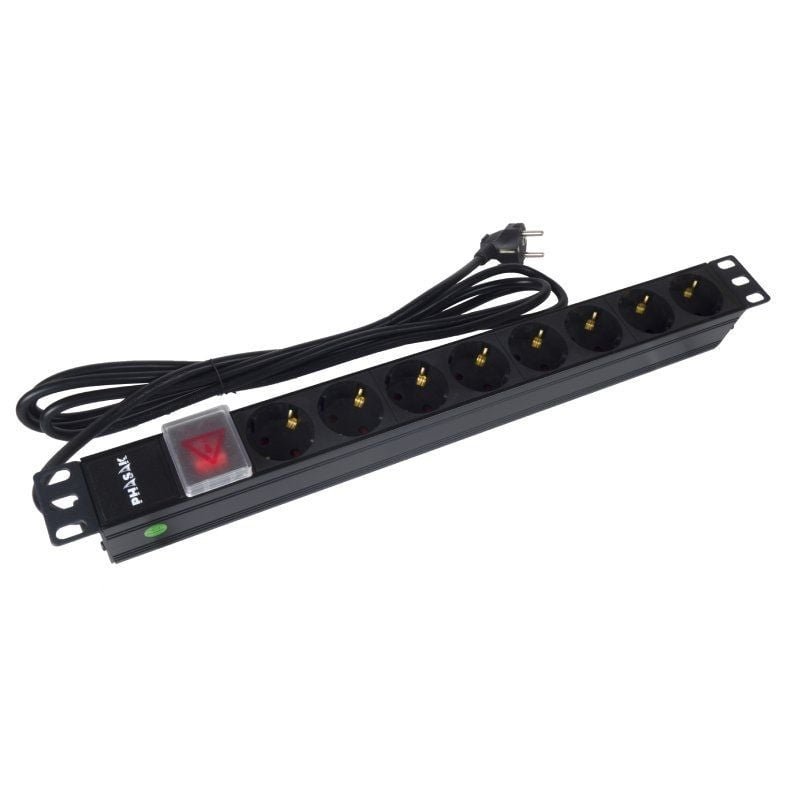 Regleta con Interruptor Phasak BNS 1520/ 8 Tomas de Corriente/ Cable 3m/ Negro - изображение 4