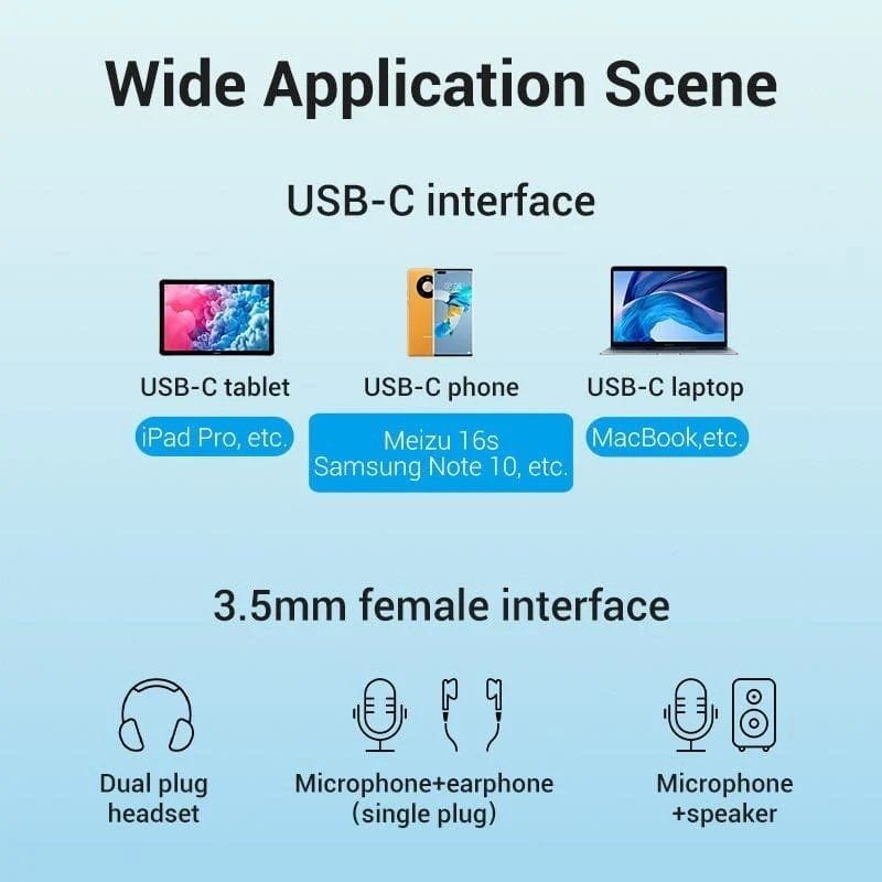 Cable Conversor USB Tipo-C Vention BGNHY/ USB Tipo-C Macho - 2x Jack 3.5 Hembra/ 30cm/ Gris - изображение 4