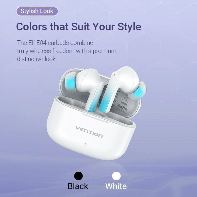 Auriculares Bluetooth Vention ELF E04 NBIB0 con estuche de carga/ Autonomía 6h/ Negros - изображение 4