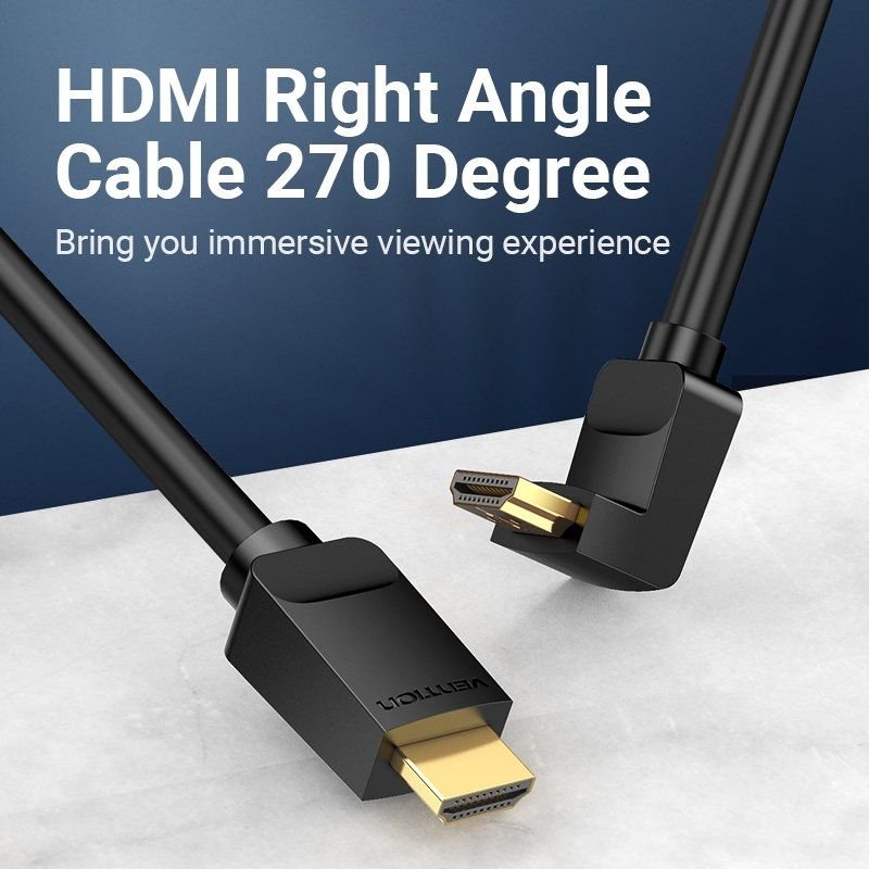 Cable HDMI 2.0 4K Acodado Vention AAQBH/ HDMI Macho - HDMI Macho/ 2m/ Negro - изображение 4