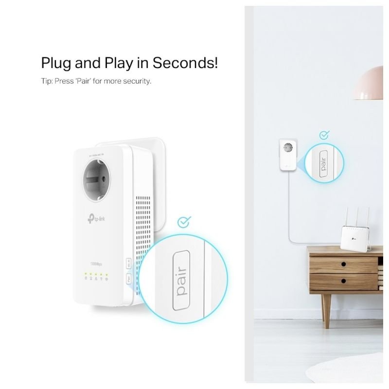 Adaptador Powerline TP-Link AV1300 1300Mbps/ Alcance 300m/ Pack de 2 - изображение 3