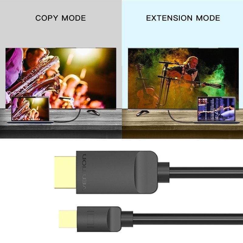 Cable Conversor Vention HABBH/ Mini DisplayPort Macho - HDMI Macho/ 2m/ Negro - изображение 4