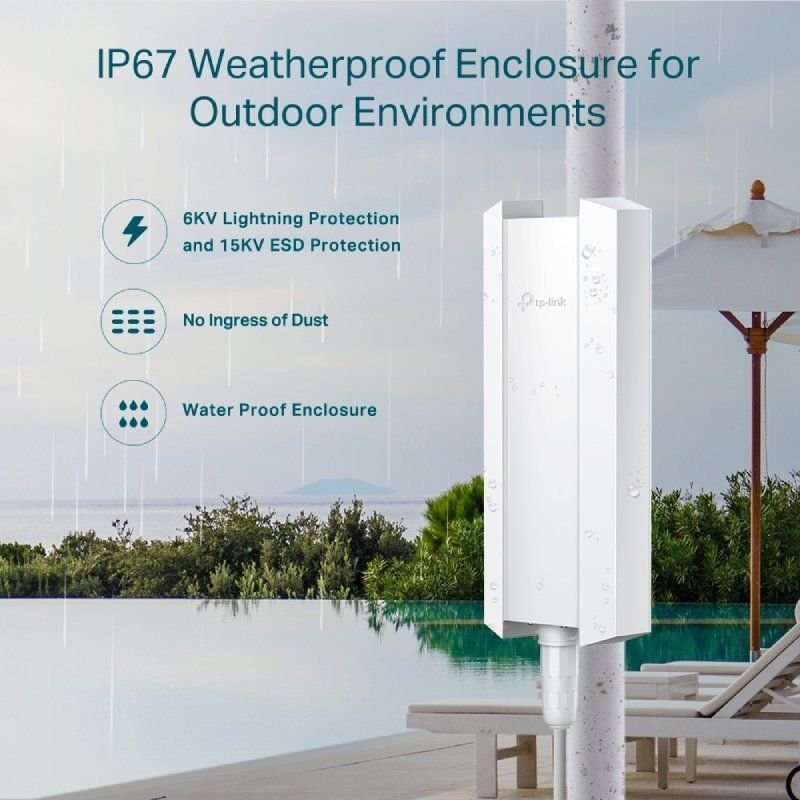 Punto de Acceso Inalámbrico TP-Link Omada EAP610-OUTDOOR/ WiFi 6/ PoE/ 1800Mbps/ 2.4GHz 5GHz/ Antenas de 5dBi/ WiFi 802.11ax/ac/a/n/b/g - изображение 5