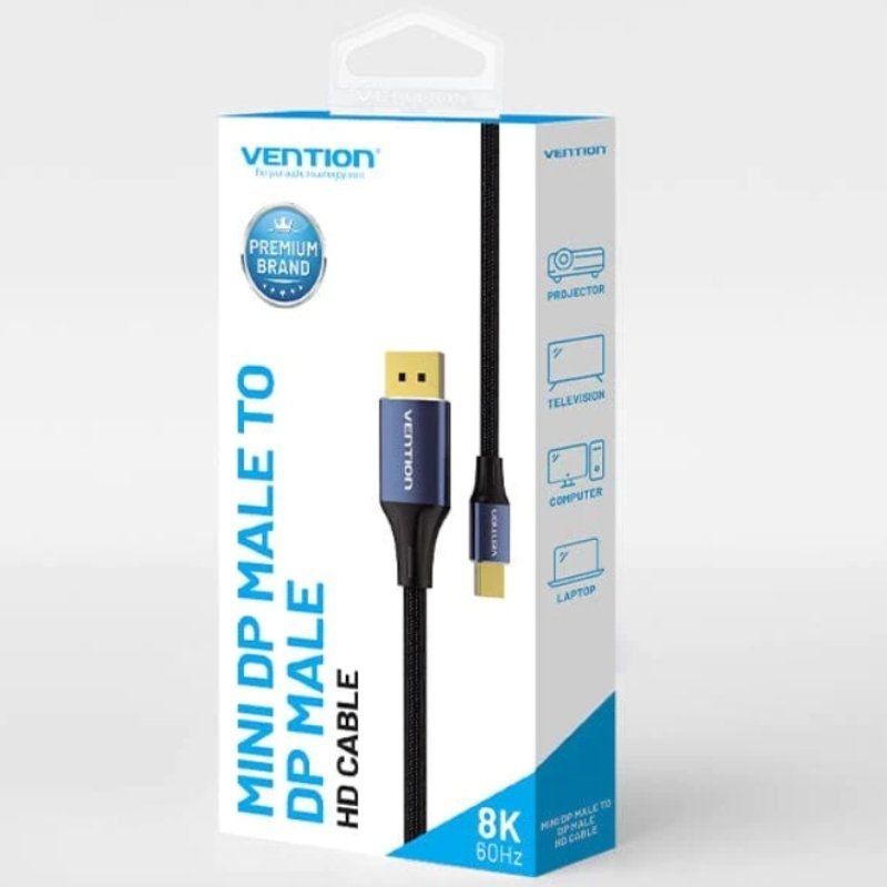 Cable Conversor DisplayPort 1.4 8K Vention HCFLH/ DisplayPort Macho - Mini DisplayPort Macho/ 2m/ Negro y Azul - изображение 5