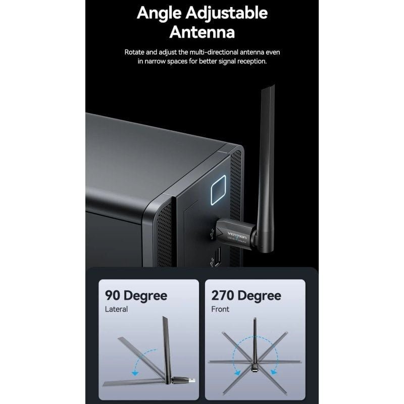 Adaptador USB - WiFi Vention KDTB0/ 650Mbps - изображение 4