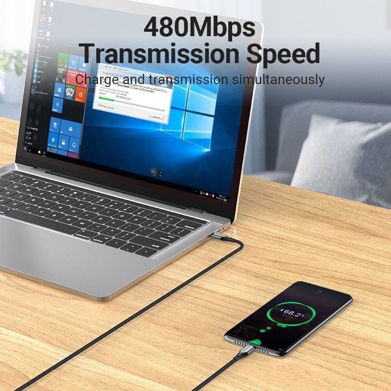 Cable USB 2.0 Tipo-C Vention TAEHG/ USB Tipo-C Macho - USB Tipo-C Macho/ Hasta 100W/ 480Mbps/ 1.5m/ Gris - изображение 4