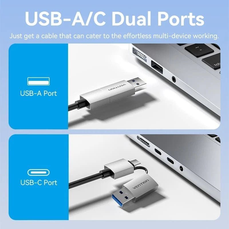 Conversor Vention ACXHB/ USB Tipo-C Macho/ USB Macho - 2x HDMI Hembra/ 15cm/ Gris - изображение 2