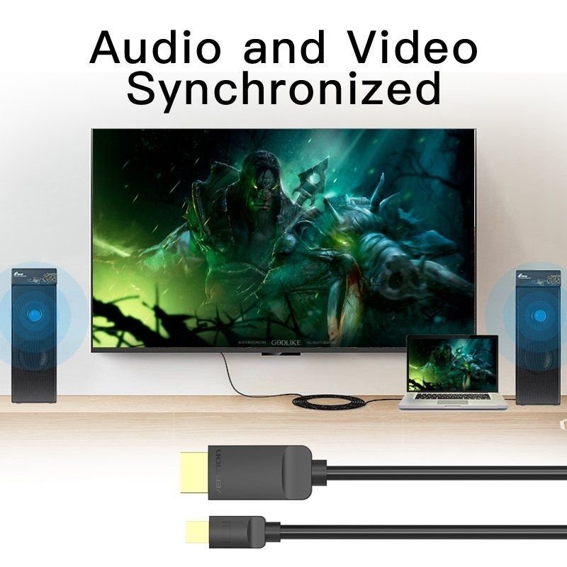 Cable Conversor Vention HABBH/ Mini DisplayPort Macho - HDMI Macho/ 2m/ Negro - изображение 3