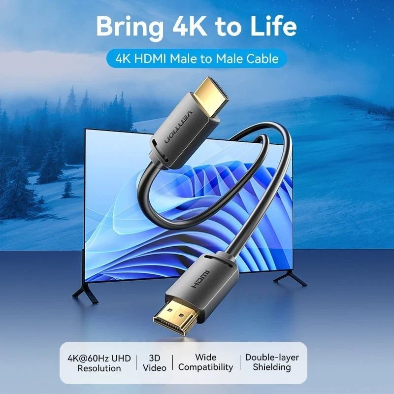 Cable HDMI Vention ALJBG HDMI Macho - HDMI 4K Macho/ 1.5m/ Negro - изображение 2