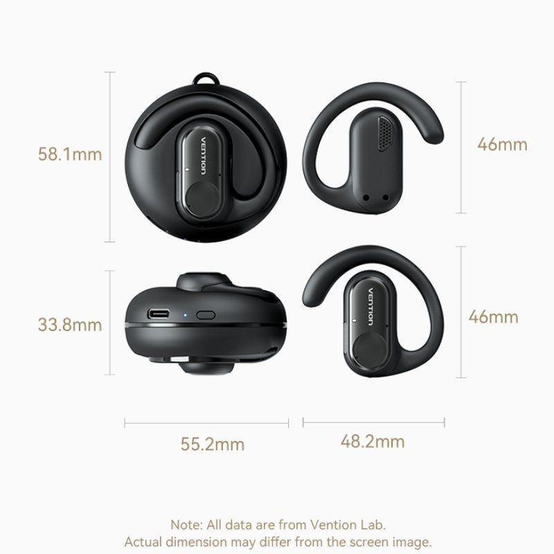 Auriculares Deportivos Bluetooth Vention Open Ear OpenBeat O11 NBPB0 con estuche de carga/ Negros - изображение 2