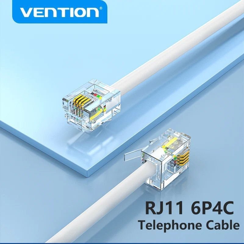 Cable de Teléfono RJ11 6P4C Vention IQBWH/ 2m/ Blanco - изображение 2