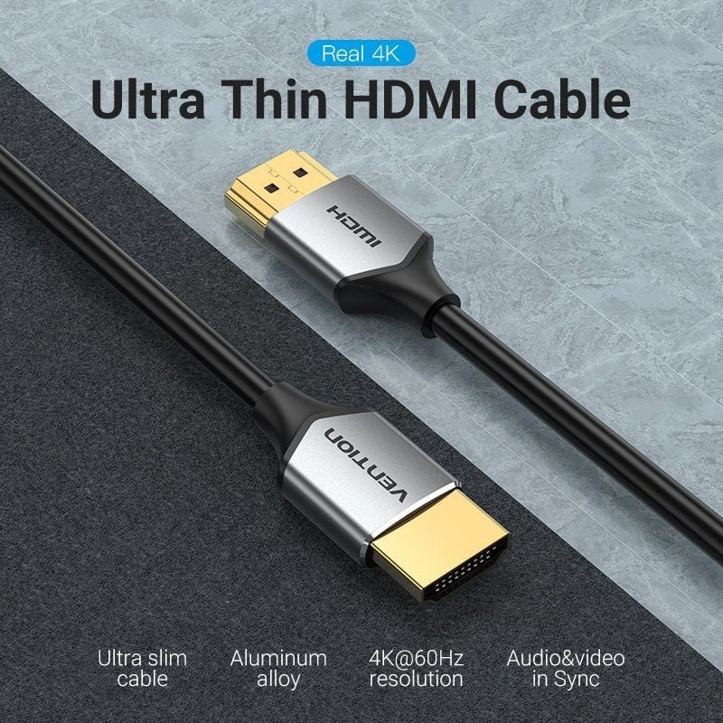 Cable HDMI 2.0 4K Vention ALEHD/ HDMI Macho - HDMI Macho/ 50cm/ Gris - изображение 3
