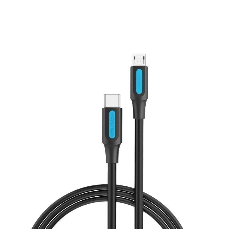 Cable USB 2.0 Tipo-C Vention COVBD/ USB Tipo-C Macho - MicroUSB Macho/ Hasta 10W/ 480Mbps/ 50cm/ Negro - изображение 3