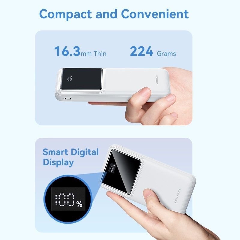 Powerbank 10000mAh Vention FHKW0/ 22.5W/ Blanca - изображение 5