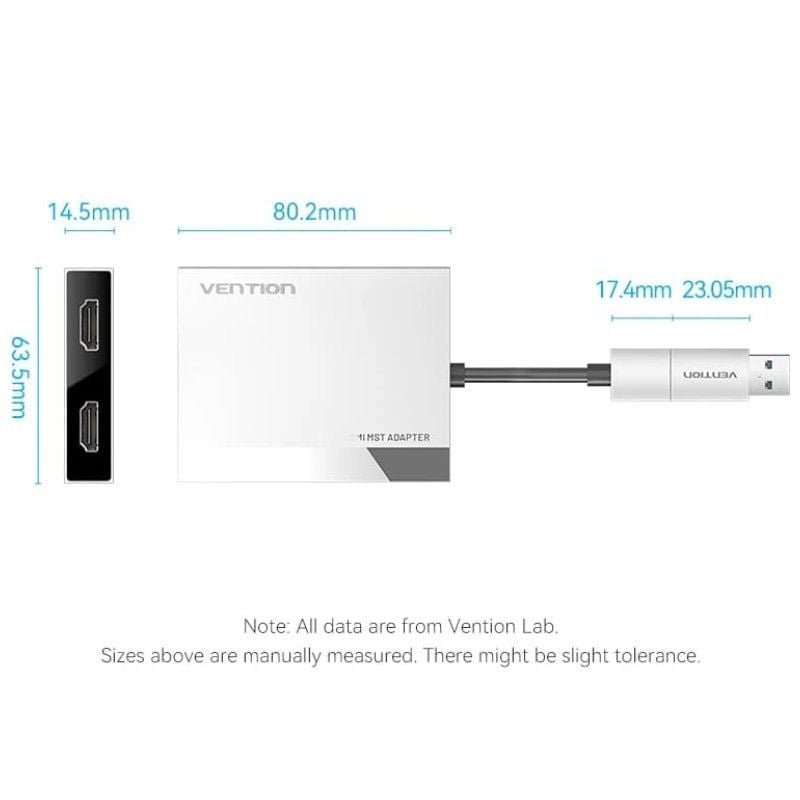 Conversor Vention ACXHB/ USB Tipo-C Macho/ USB Macho - 2x HDMI Hembra/ 15cm/ Gris - изображение 3