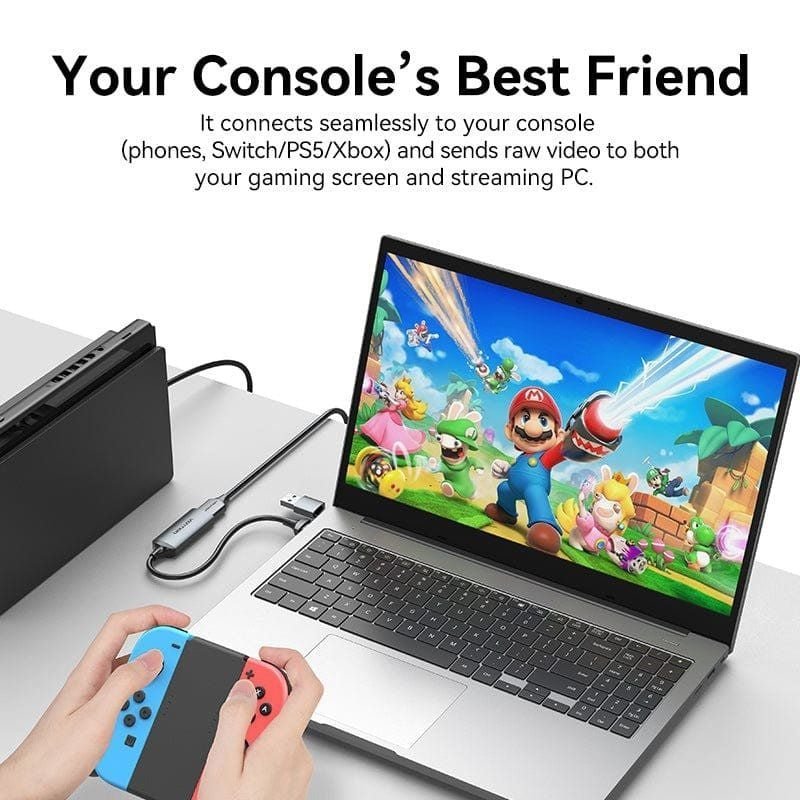 Conversor HDMI 4K 60Hz Vention ACWHA/ HDMI Hembra / USB Macho - USB Tipo-C Macho/ 480Mbps/ 10cm/ Negro - изображение 5