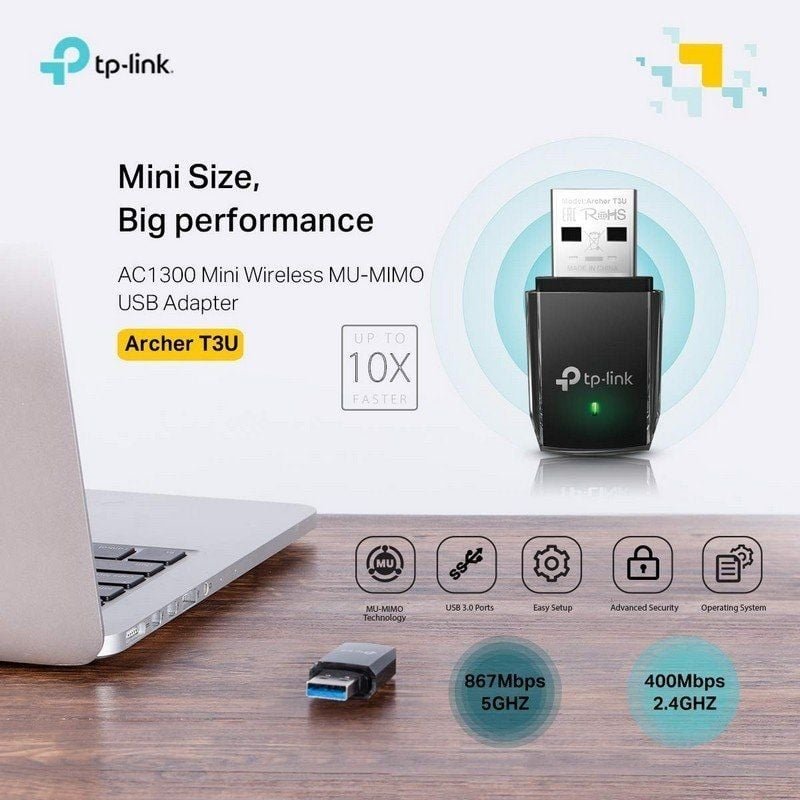 Mini Adaptador USB - WiFi TP-Link Archer T3U AC1300/ 1300Mbps - изображение 2