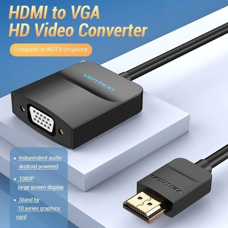 Conversor Vention 42154/ HDMI Macho - VGA Hembra/ 15cm/ Negro - изображение 2