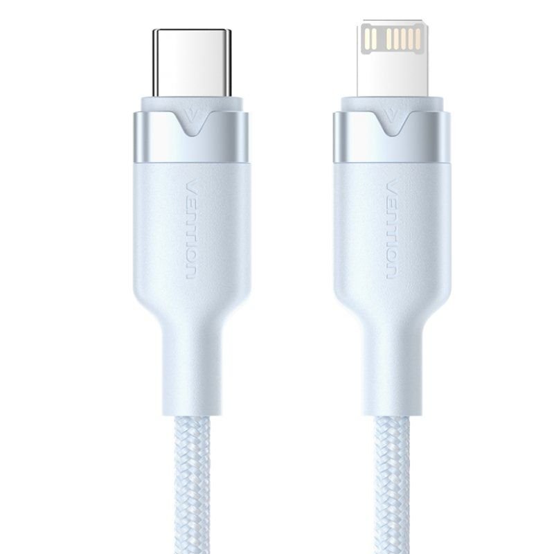 Cable USB Tipo-C Lightning Vention LALSF/ USB Tipo-C Macho - Lightning Macho/ 27W/ 480Mbps/ 1m/ Azul - изображение 3