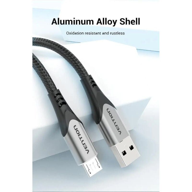 Cable USB 2.0 Vention COAHG/ USB Macho - MicroUSB Macho/ Hasta 60W/ 480Mbps/ 1.5m/ Gris - изображение 3