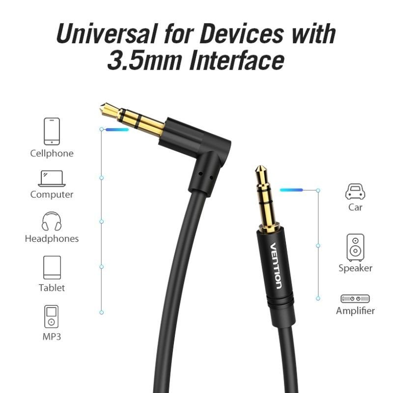 Cable Estéreo Vention BAKBD-T/ Jack 3.5 Macho - Jack 3.5 Macho/ 50cm/ Negro - изображение 2