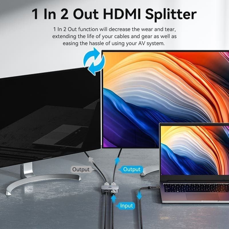Switch Conmutador 8K HDMI 2.1 Bidireccional Vention AKPH0 HDMI Hembra/USB-C Hembra - 2x HDMI Hembra - изображение 3