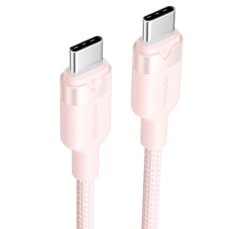 Cable USB 2.0 Tipo-C 3A Vention TRDPH/ USB Tipo-C Macho - USB Tipo-C Macho/ Hasta 60W/ 480Mbps/ 2m/ Rosa - изображение 2