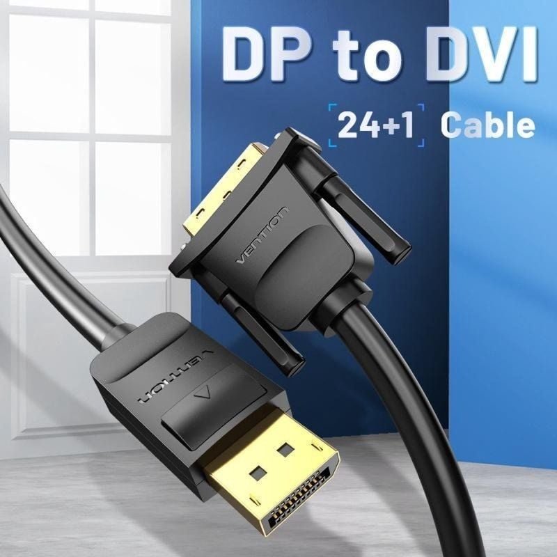 Cable Conversor Vention HAFBF/ DisplayPort Macho - DVI Macho/ 1m/ Negro - изображение 2