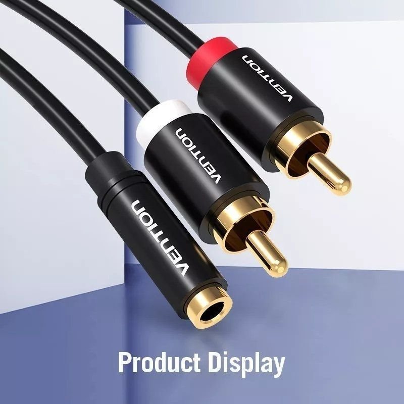 Cable Estéreo Vention VAB-R01-B200/ Jack 3.5 Hembra - 2x RCA Macho/ 2m/ Negro - изображение 2