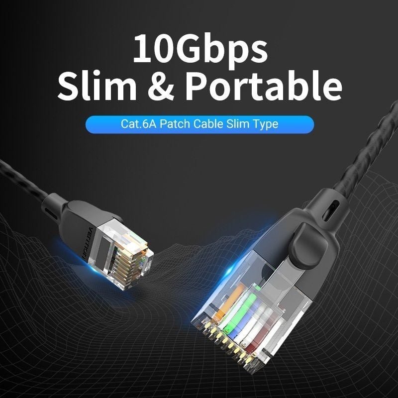 Cable de Red RJ45 UTP Vention IBIBF Cat.6A/ 1m/ Negro - изображение 2