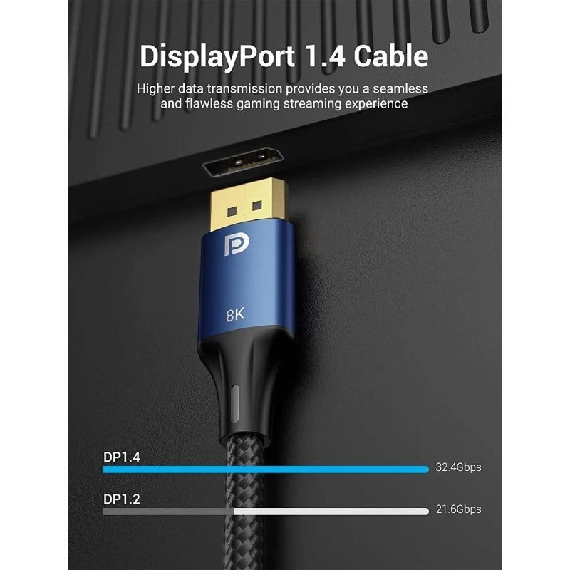 Cable Vention HCELG/ DisplayPort Macho - DisplayPort 8K Macho/ 1.5m/ Azul - изображение 3