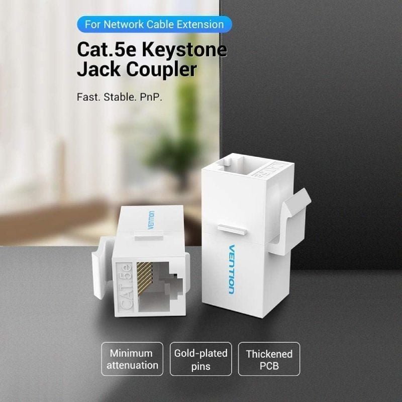 Adaptador Conector RJ45 VDD-B07-W Cat5 UTP/ RJ45 Hembra - RJ45 Hembra/ Blanco - изображение 3
