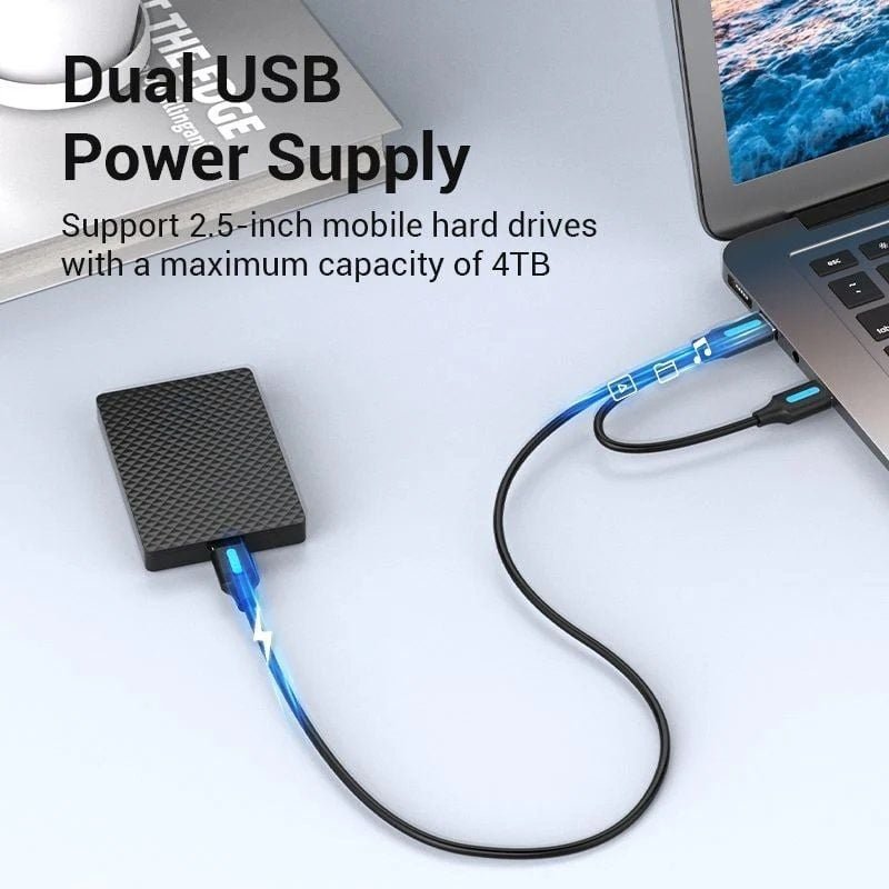 Cable USB 3.0 Vention CQPBF/ USB Macho - MicroUSB Macho/ USB 2.0 Macho/ 5Gbps/ 1m/ Negro - изображение 2