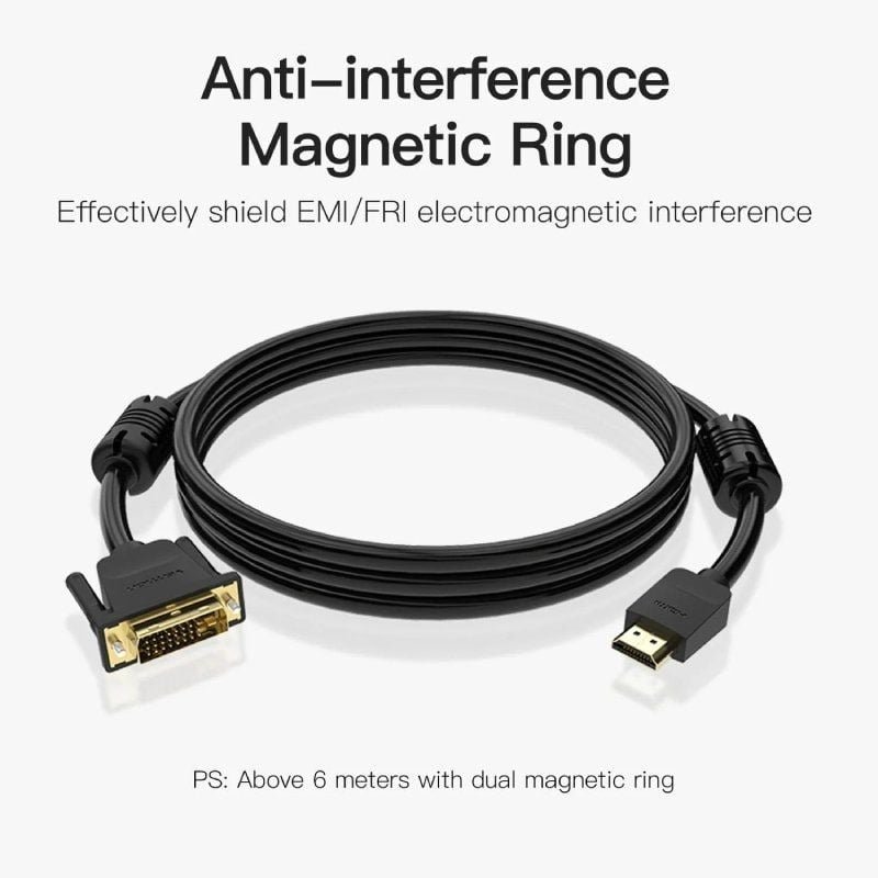 Cable Conversor Vention ABFBI/ DVI Macho - HDMI Macho/ 3m/ Negro - изображение 4