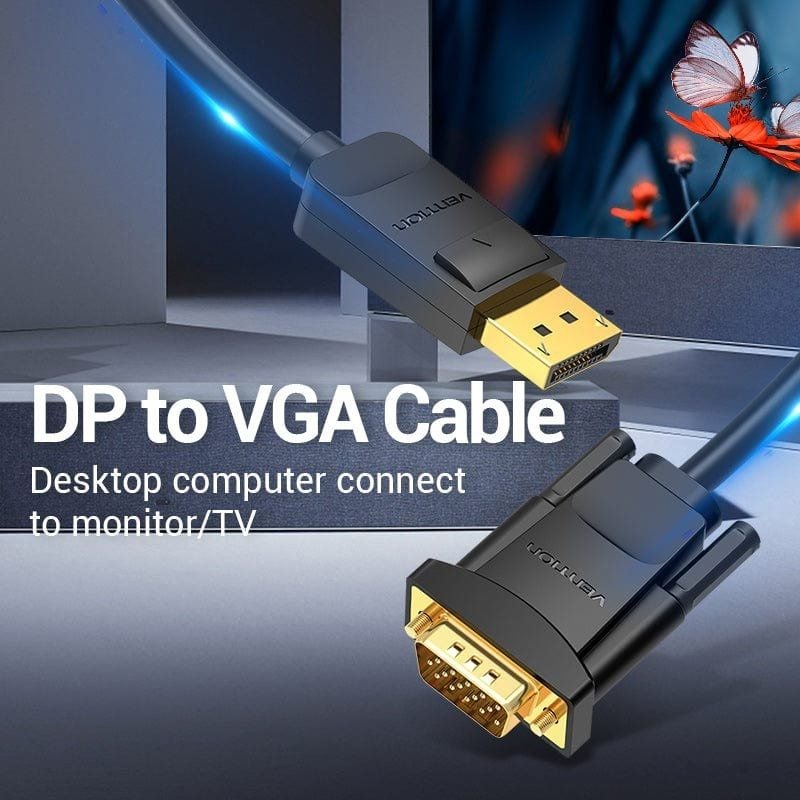 Cable Conversor Vention HBLBJ/ VGA Macho - DisplayPort Macho/ 5m/ Negro - изображение 2