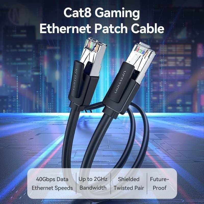 Cable de Red RJ45 SFTP Vention IKKBG Cat.8/ 1.5m/ Negro - изображение 2