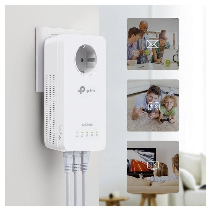 Adaptador Powerline TP-Link AV1300 1300Mbps/ Alcance 300m/ Pack de 2 - изображение 4