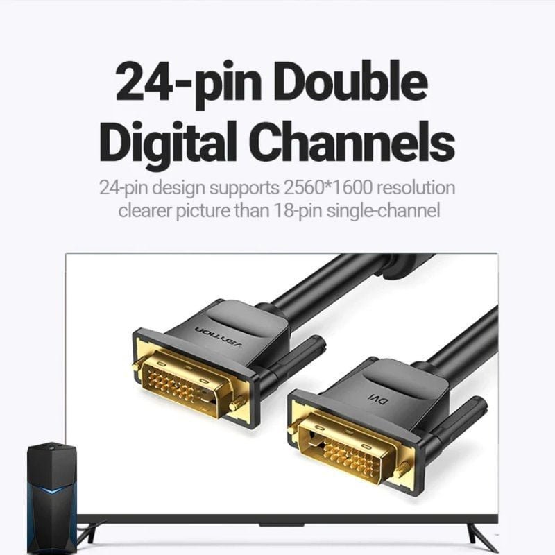 Cable DVI Vention EAABG/ DVI-D Macho - DVI-D Macho/ 1.5m/ Negro - изображение 3