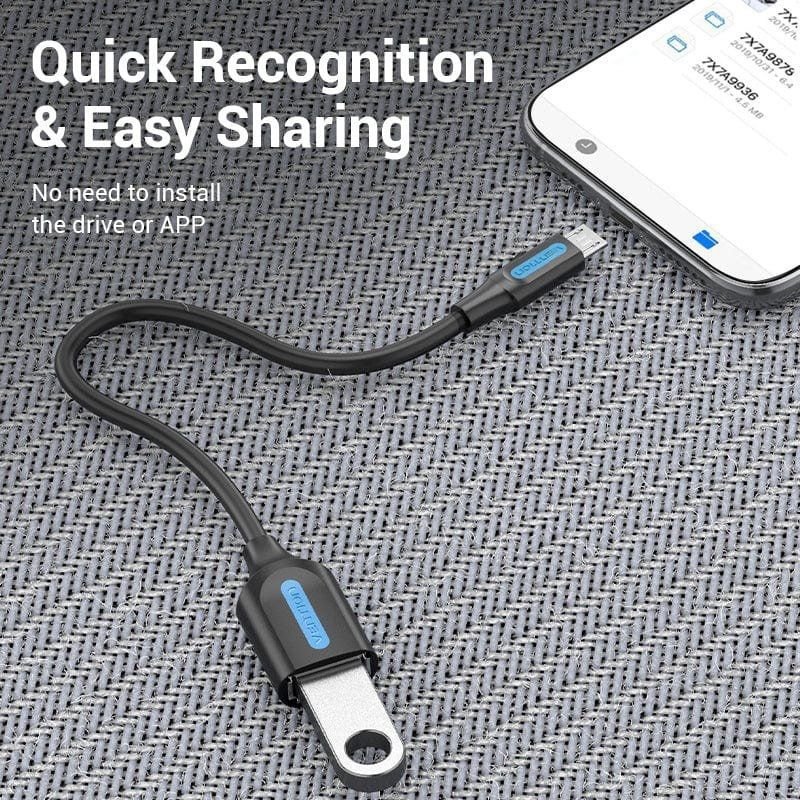 Cable USB 2.0 Vention CCUBB/ MicroUSB Macho - USB Hembra/ 480Mbps/ 15cm/ Negro - изображение 3