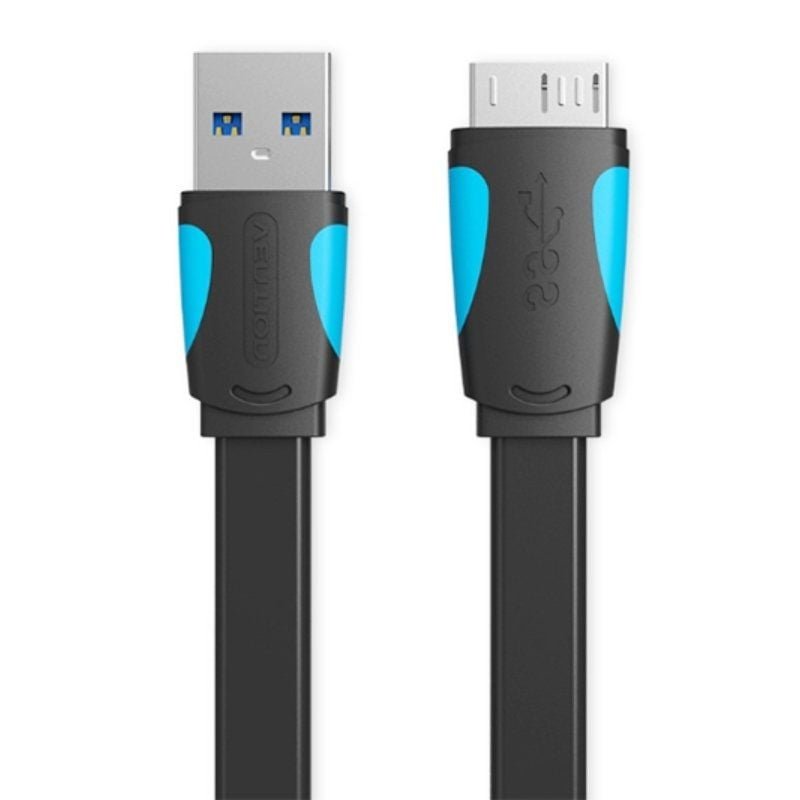 Cable USB 3.0 Vention VAS-A12-B050/ MicroUSB Macho - USB Macho/ 10W/ 5Gbps/ 50cm/ Azul y Negro - изображение 2