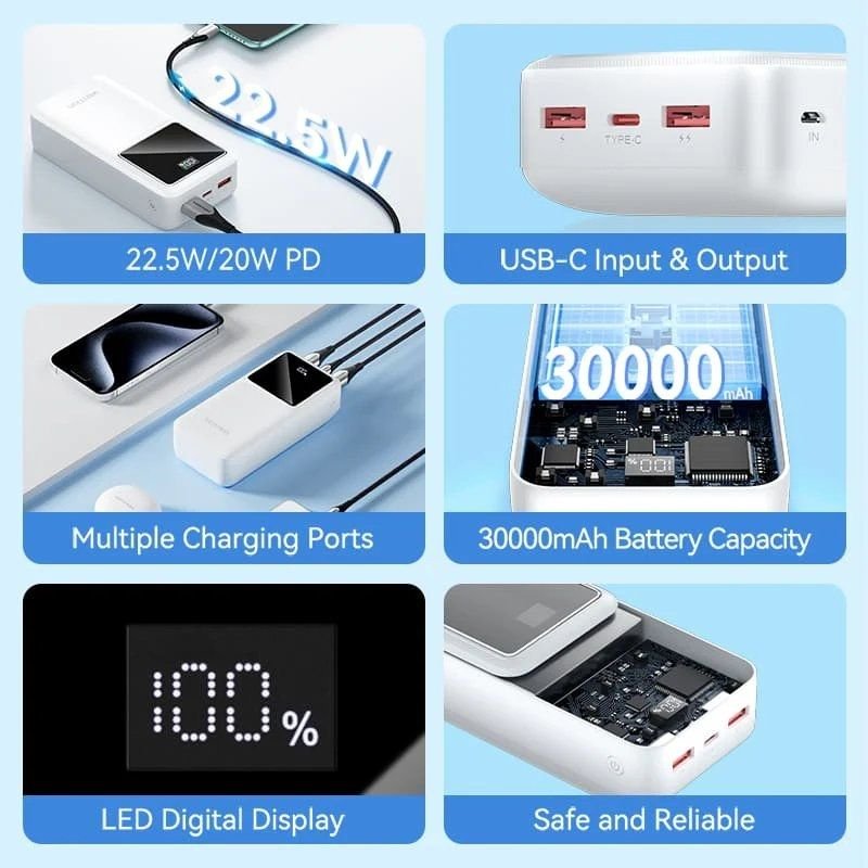Powerbank 30000mAh Vention FHMB0/ 22.5W/ Negra - изображение 3