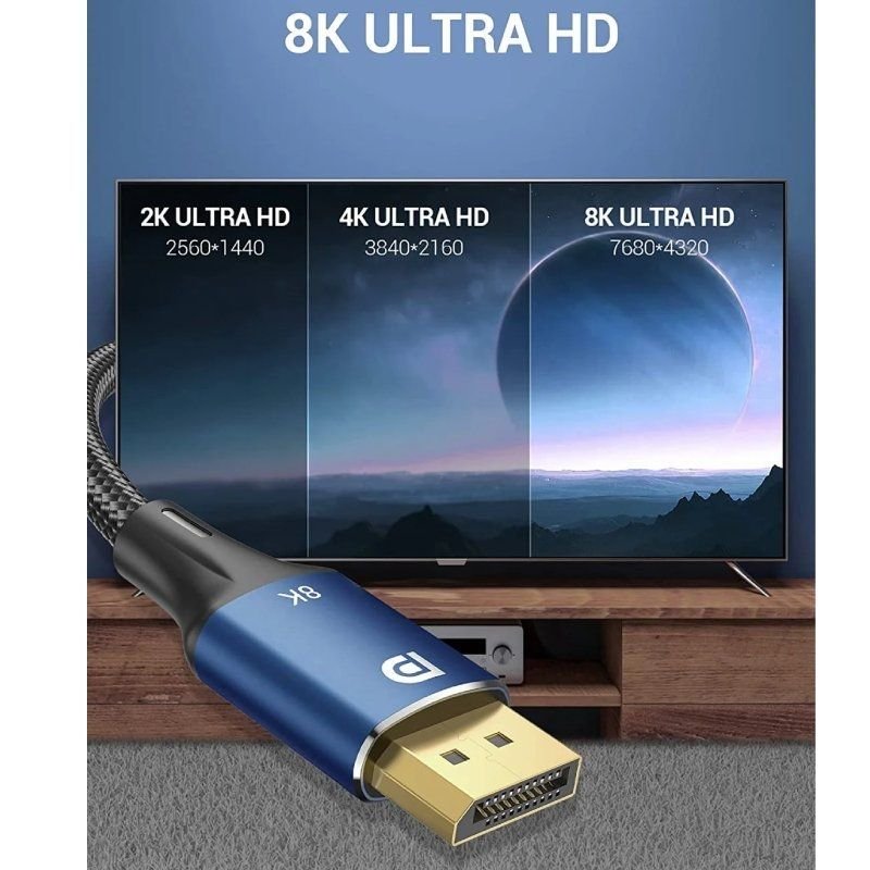 Cable Vention HCELG/ DisplayPort Macho - DisplayPort 8K Macho/ 1.5m/ Azul - изображение 4