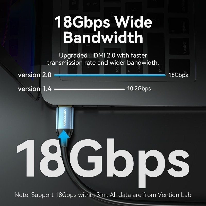 Cable HDMI 2.0 4K Vention ALHSG/ HDMI Macho - HDMI Macho/ 1.5m/ Azul - изображение 3