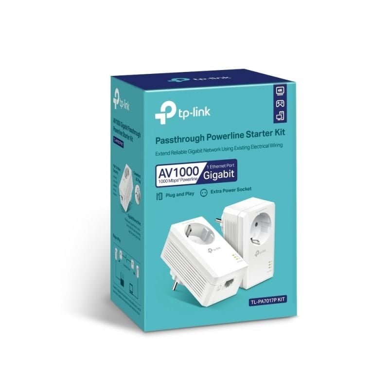 Adaptador Powerline TP-Link TL-PA7017P KIT AV1000 1000Mbps/ Alcance 300m/ Pack de 2 - изображение 2